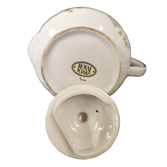 Vintage Royal Oak Floral Porcelain Teapot With Gold Trim - Picture 3 of 11